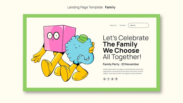 PSD gratuito modello di design per la famiglia di design piatto