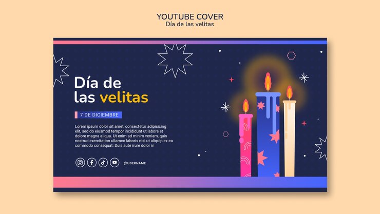 PSD gratuito modello di design piatto dia de la velitas