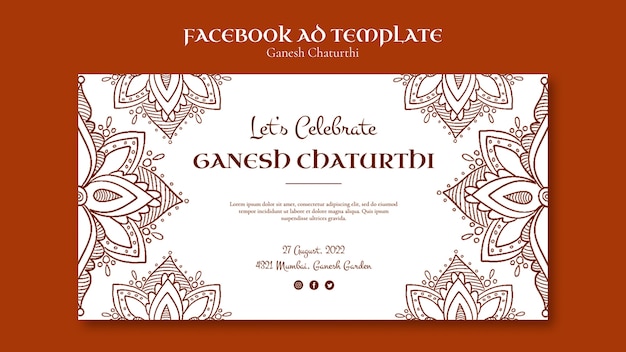 Modello di design piatto Ganesh Chaturthi