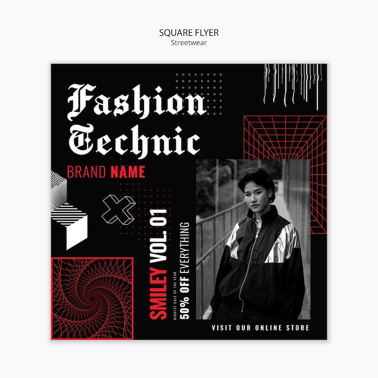PSD gratuito modello di design streetwear