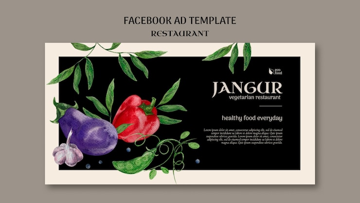 PSD gratuito modello di disegno del ristorante dell'acquerello