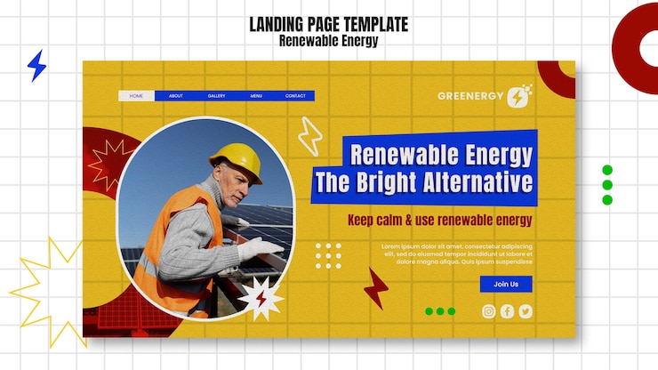 PSD gratuito modello di energia rinnovabile design piatto