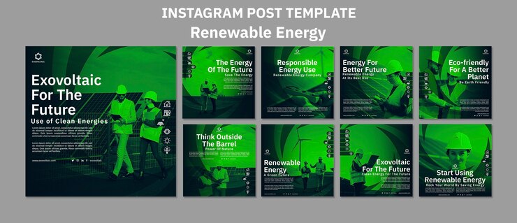 PSD gratuito modello di energia rinnovabile design piatto