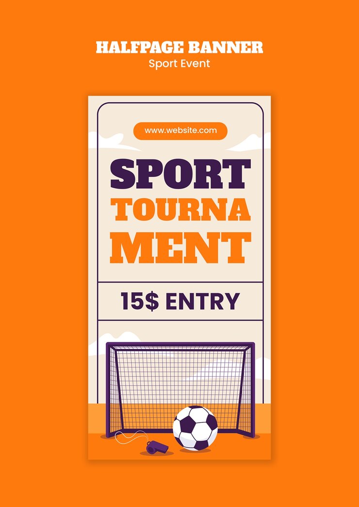 PSD gratuito modello di evento sportivo a disegno piatto