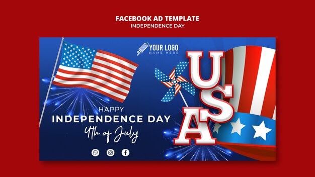 Modello di facebook del 4 luglio