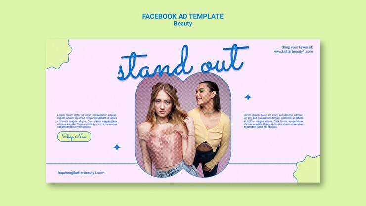 PSD gratuito modello di facebook del concetto di bellezza minimalista