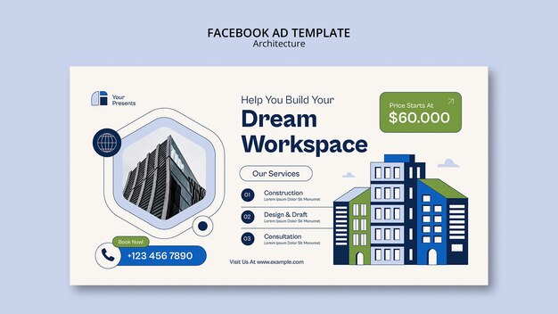 Modello di facebook del progetto di architettura