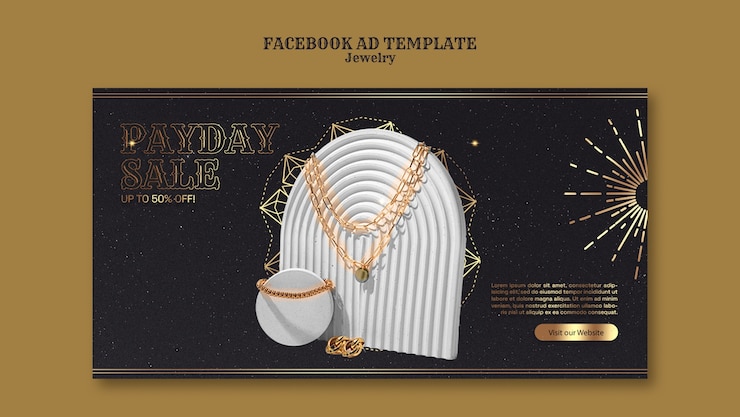 PSD gratuito modello di facebook per gioielli in stile celeste