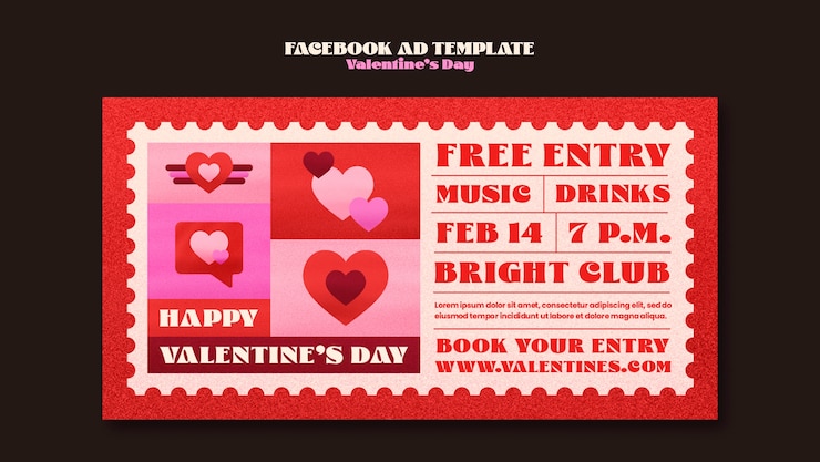 PSD gratuito modello di facebook per la celebrazione di san valentino