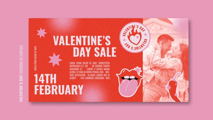 PSD gratuito modello di facebook per la celebrazione di san valentino