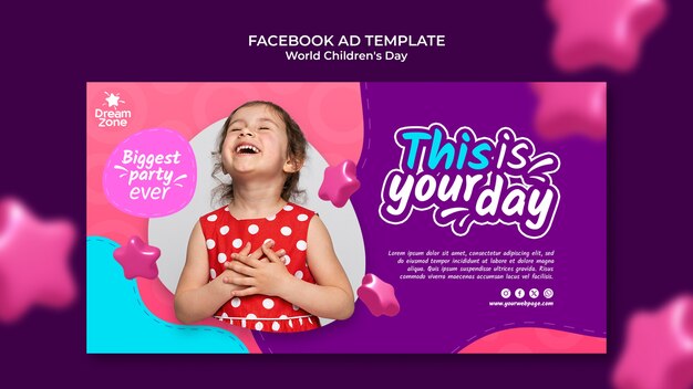 Modello di Facebook per la Giornata Mondiale dei Bambini