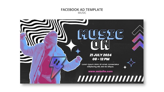 Modello di facebook per spettacoli di musica sfumata