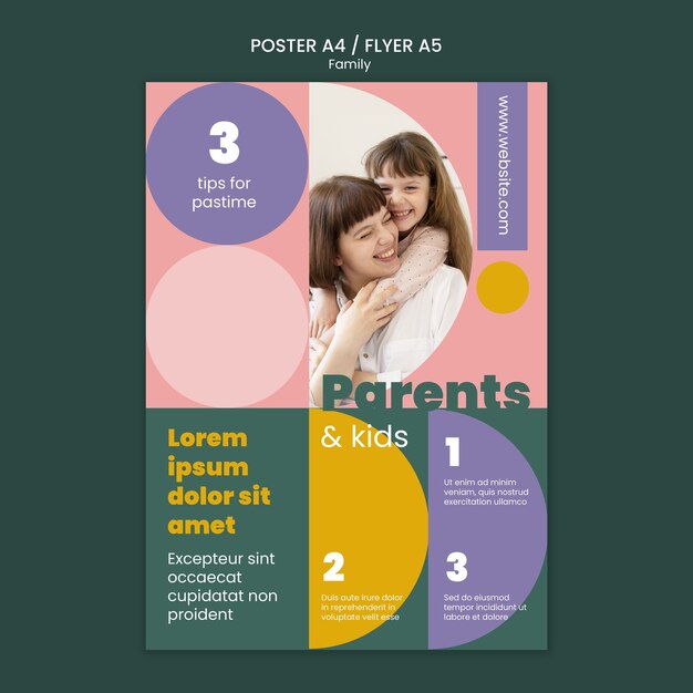 Modello di famiglia dal design piatto