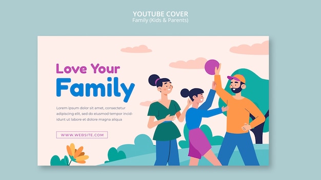 Modello di famiglia di disegni piatti