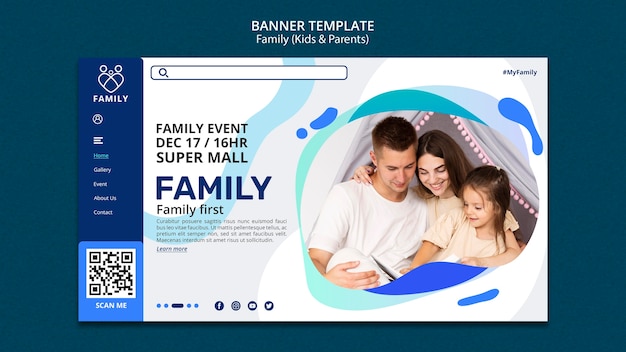 Modello di famiglia di disegni piatti
