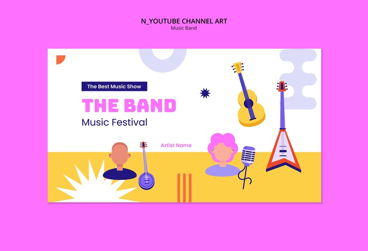 PSD gratuito modello di festival di band musicali