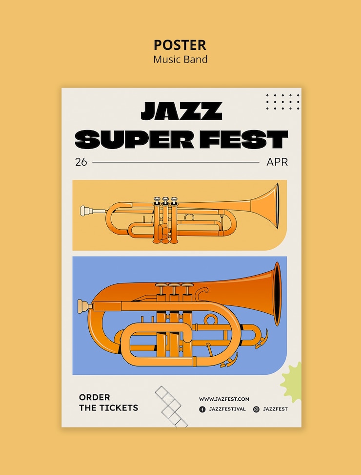 PSD gratuito modello di festival di band musicali