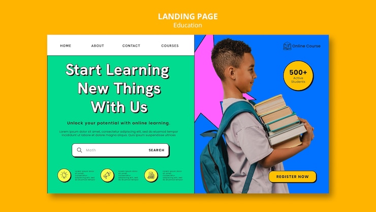 PSD gratuito modello di formazione design piatto