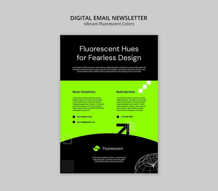 PSD gratuito modello di forme colorate fluorescenti vibranti