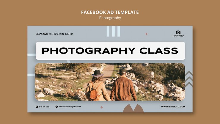 PSD gratuito modello di fotografia dal design piatto