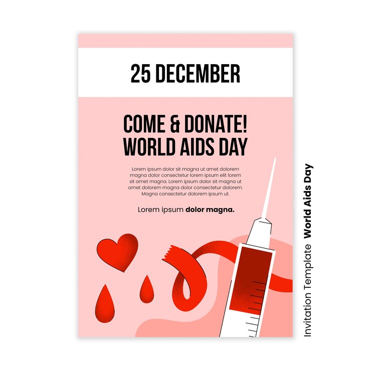 PSD gratuito modello di giornata mondiale contro l'aids design piatto
