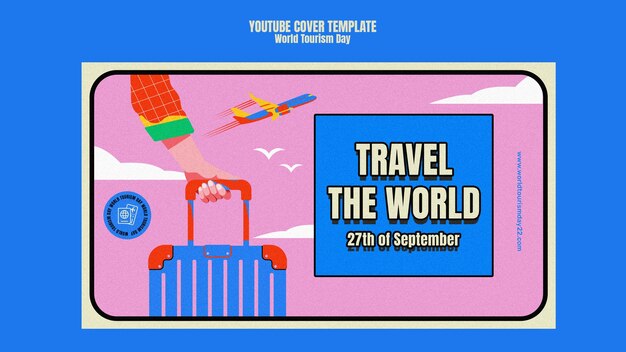 Modello di giornata mondiale del turismo di design piatto