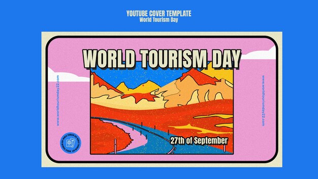 Modello di giornata mondiale del turismo di design piatto