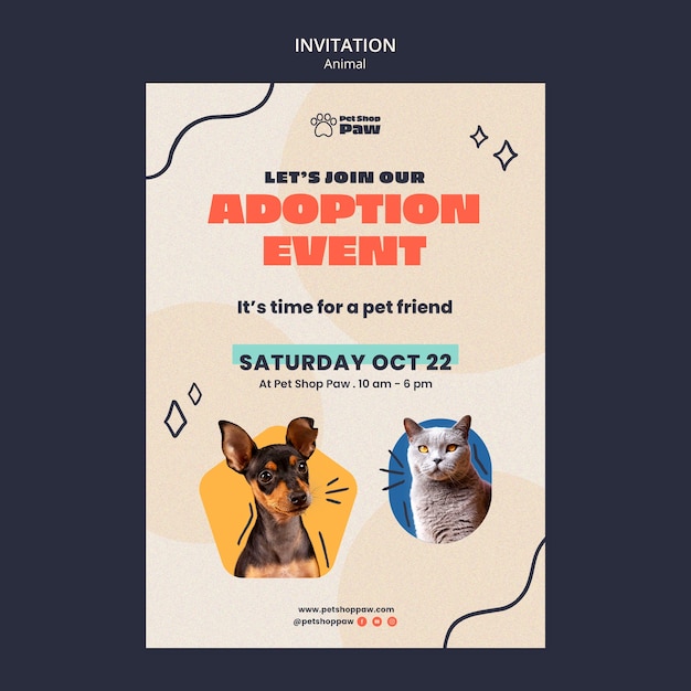 Modello di giorno animale design piatto