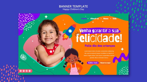 Modello di giorno dei bambini di design piatto