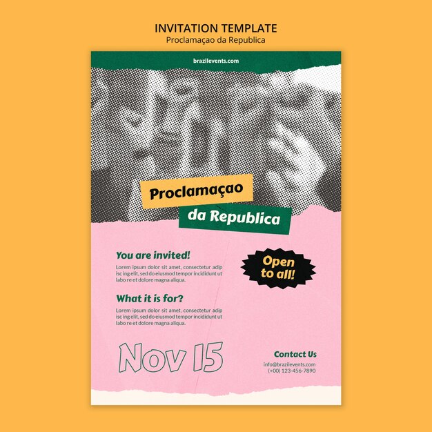 Modello di giorno dell'indipendenza del Brasile design piatto
