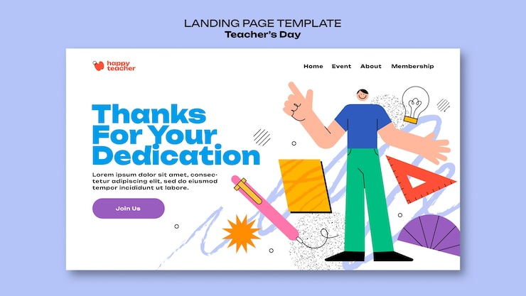 PSD gratuito modello di giorno dell'insegnante di design piatto