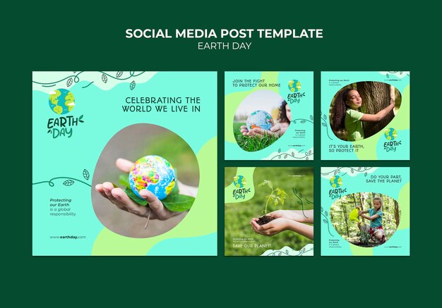 Modello di giorno della terra design piatto