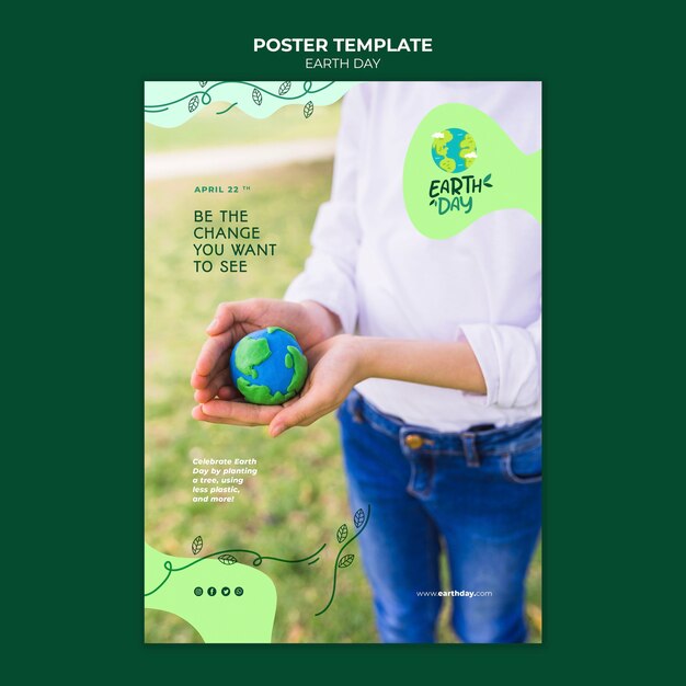 Modello di giorno della terra design piatto