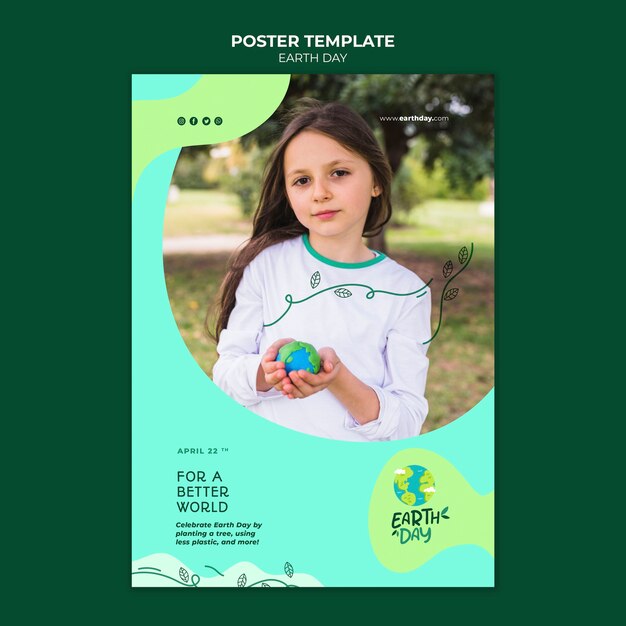 Modello di giorno della terra design piatto