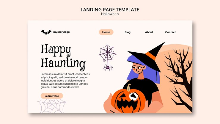 PSD gratuito modello di halloween felice design piatto