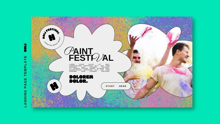 PSD gratuito modello di holi design piatto