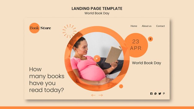 Modello di home page della giornata mondiale del libro