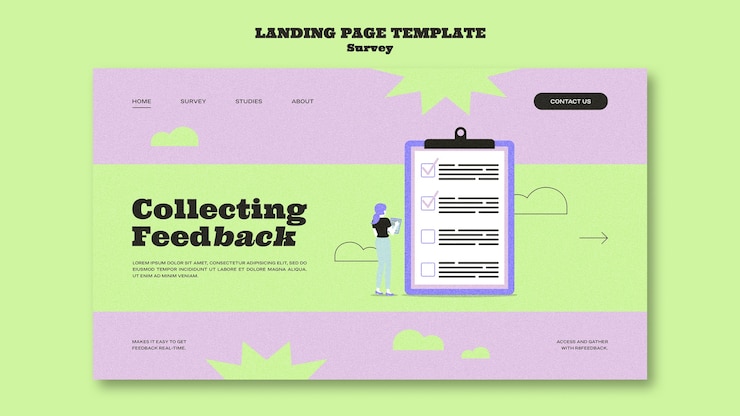 PSD gratuito modello di indagine dal design piatto a due tonalità