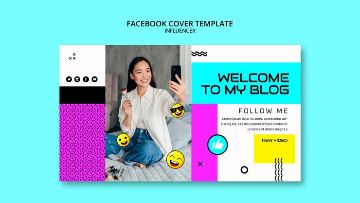PSD gratuito modello di influencer dal design piatto
