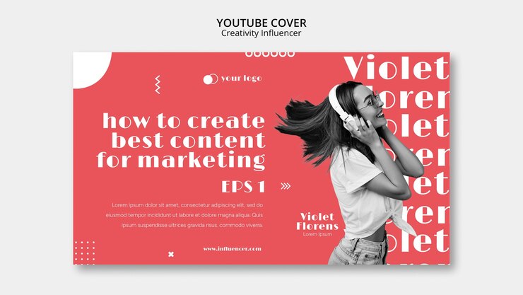 PSD gratuito modello di influencer dal design piatto