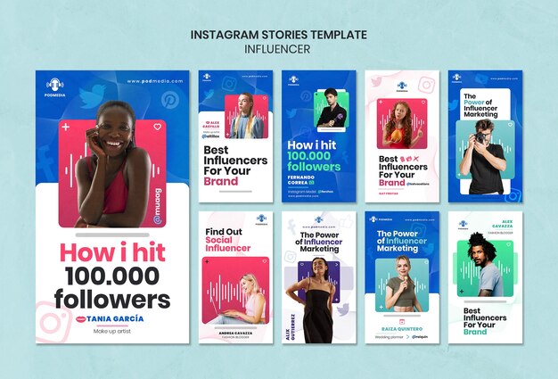 Modello di influencer dal design piatto