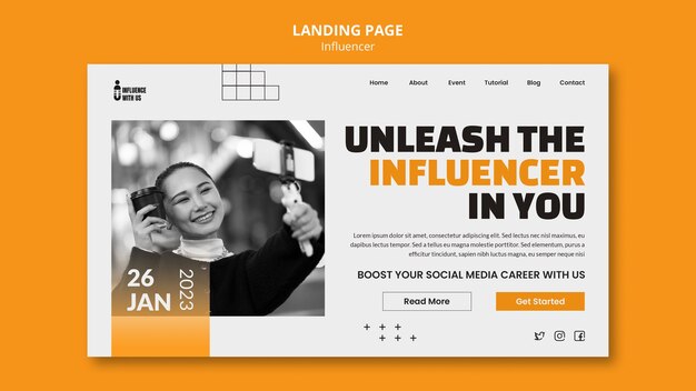 Modello di influencer di design piatto