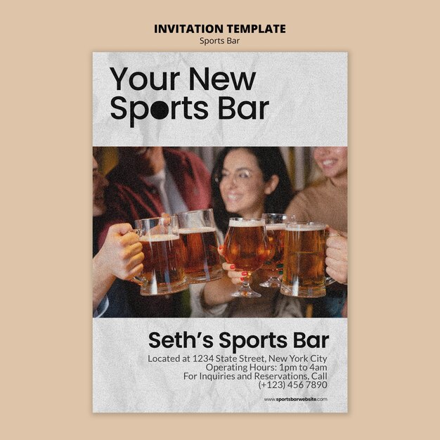 Modello di invito al bar sportivo