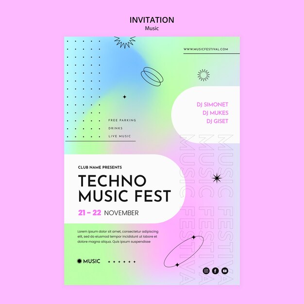 Modello di invito al festival musicale