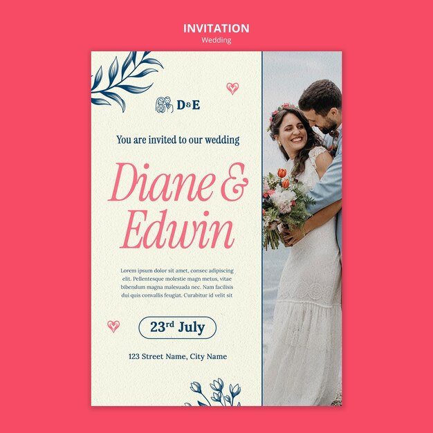 Modello di invito alla celebrazione del matrimonio