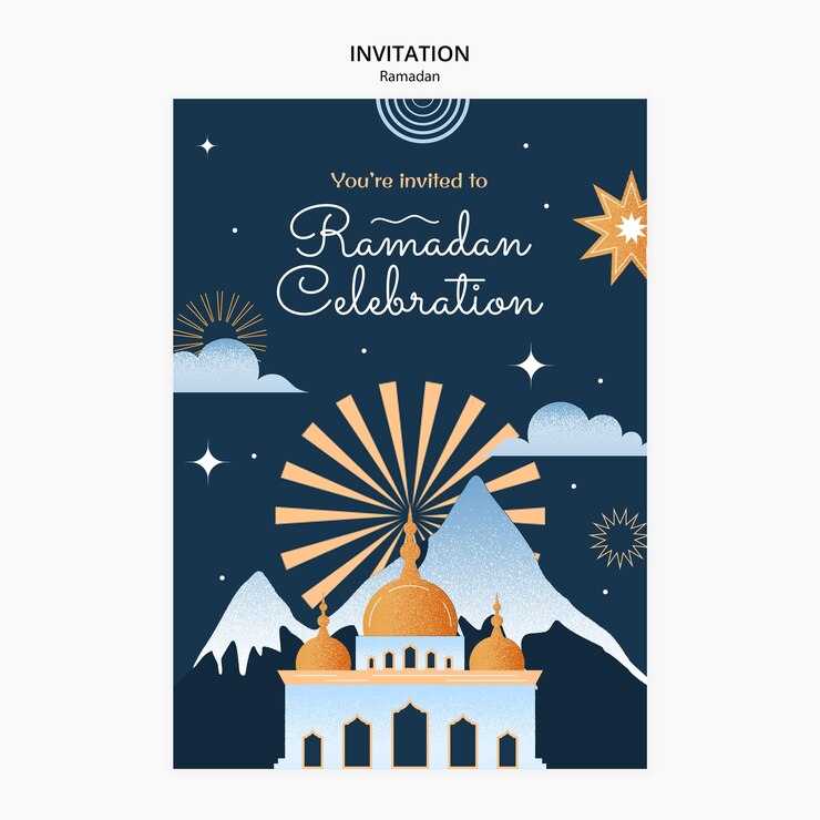 PSD gratuito modello di invito alla celebrazione del ramadan