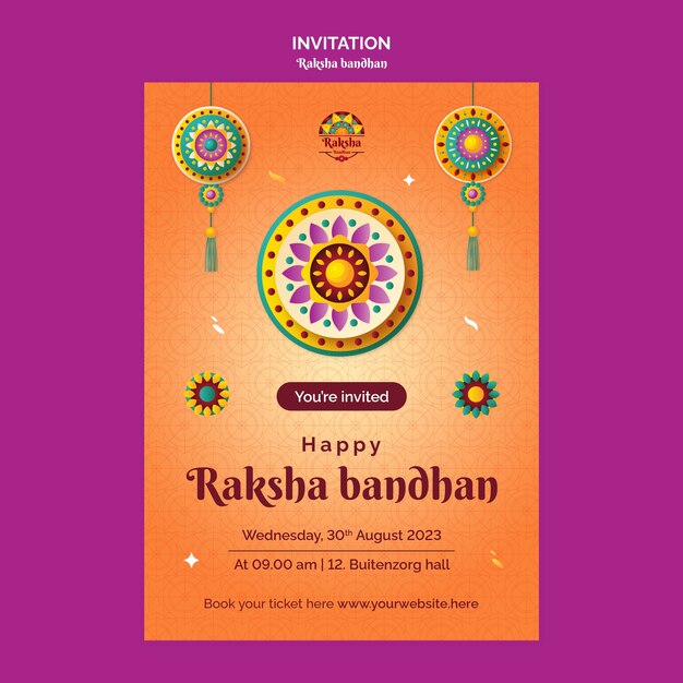 Modello di invito alla celebrazione di Raksha bandhan