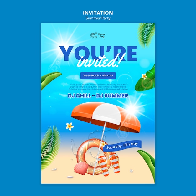 Modello di invito festa d&#39;estate