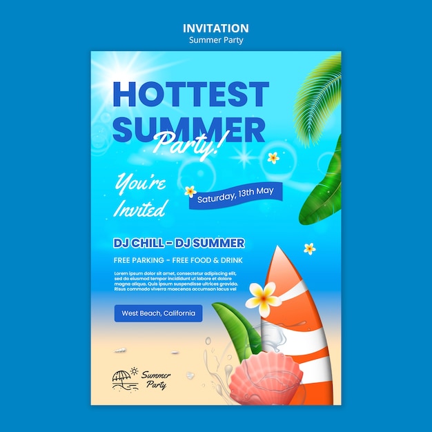 Modello di invito festa d'estate