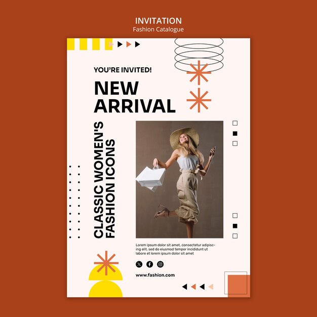 Modello di invito per il catalogo di moda